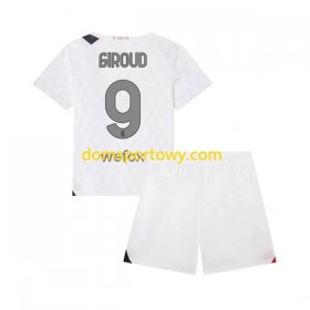 Koszulka AC Milan Olivier Giroud 9 Dziecięcy Wyjazdowe Koszulki Piłkarskie 2023-2024 Krótki Rękaw